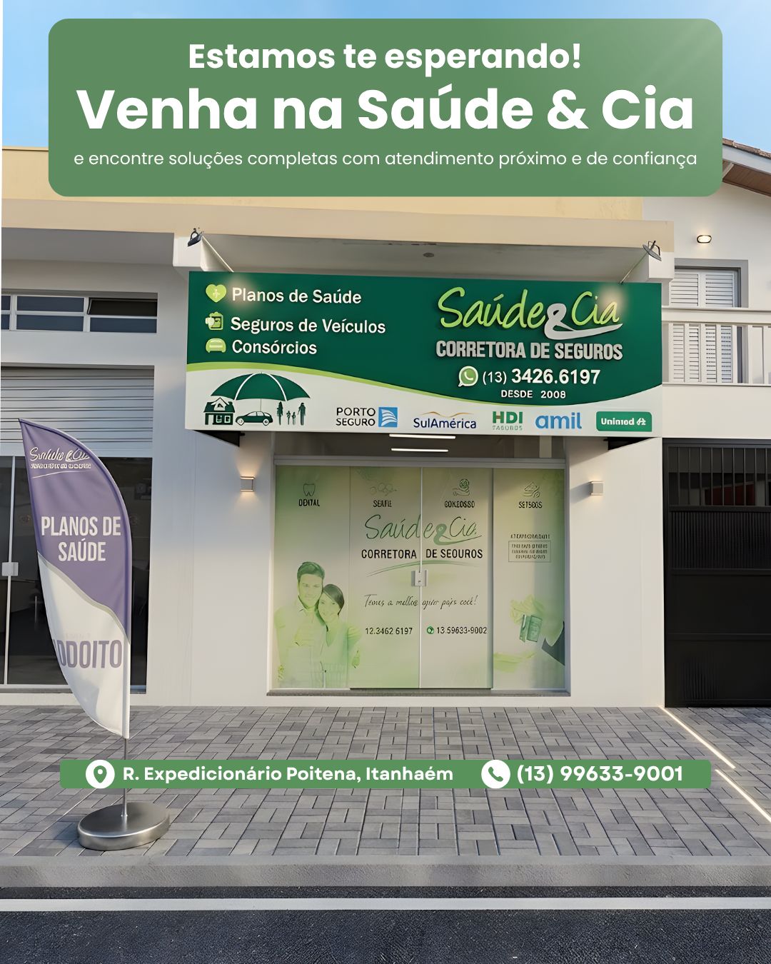 Fachada da Saúde & Cia Corretora de Seguros em Itanhaém